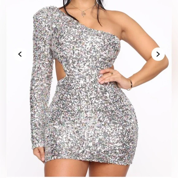 slim fit dress slacks Self-Portrait - Grey Rhinestone One Shoulder Maxi Dress